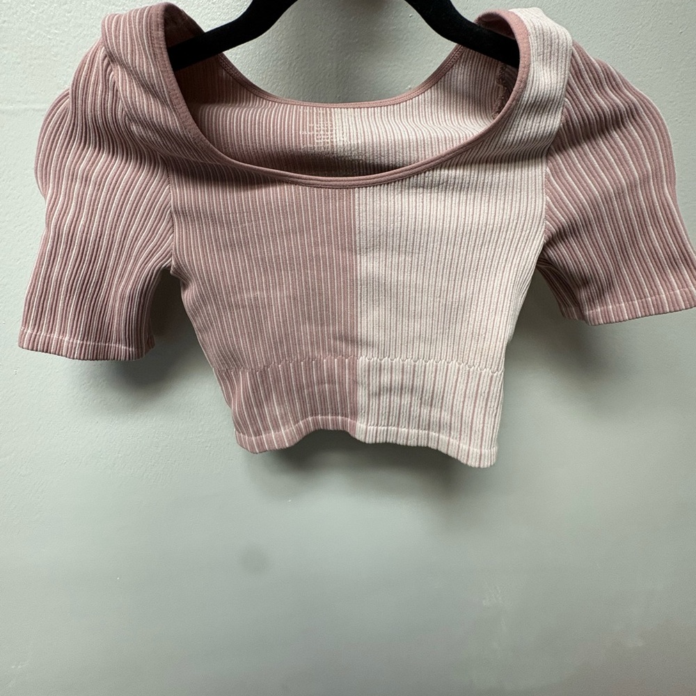 Free People Two-Tone Ribbed Crop Top